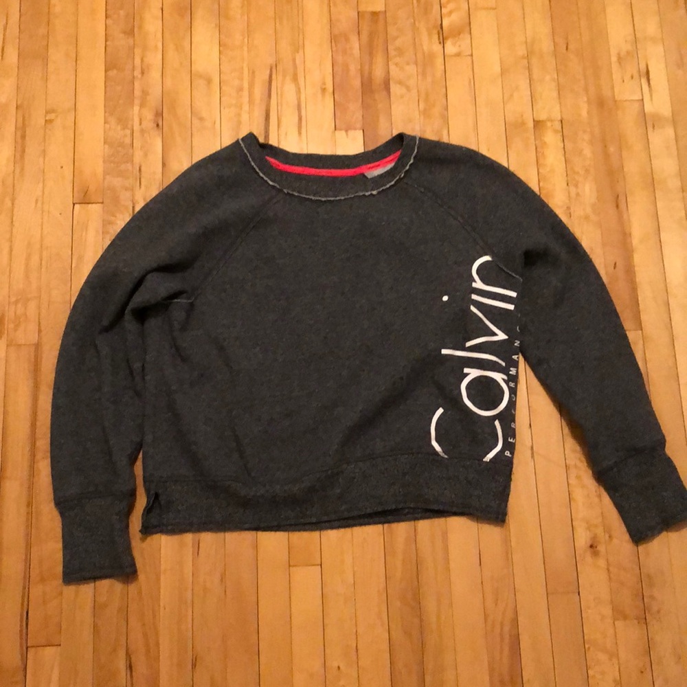 Calvin Klein gray cropped sweatshirt